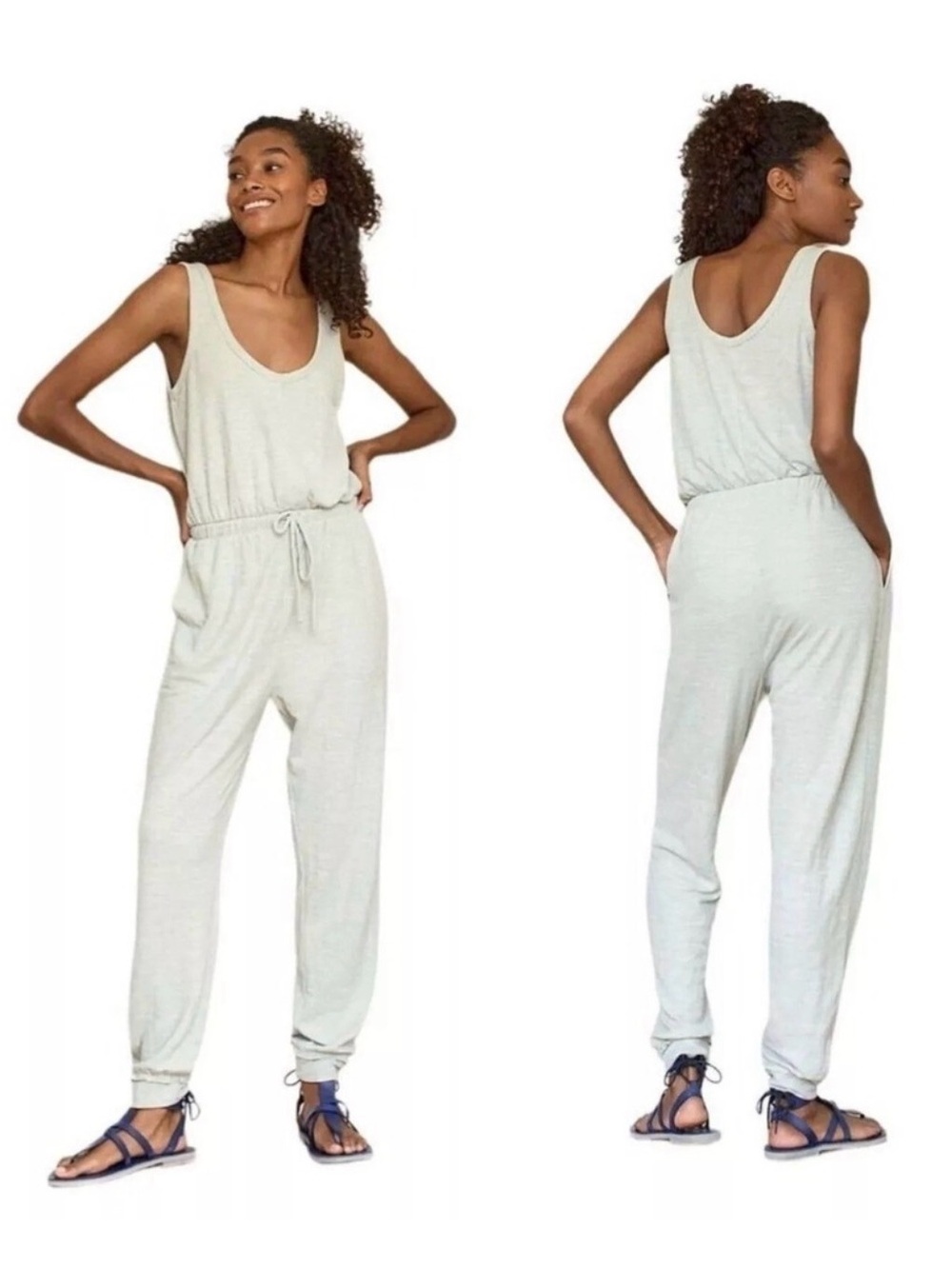 Free People Beach sage green jumpsuit